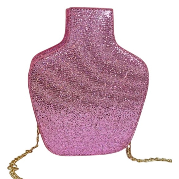 Shein Women's Pink Y2K Street Mini Glitter "Tequila" Zip Novelty Bag - Picture 2 of 4